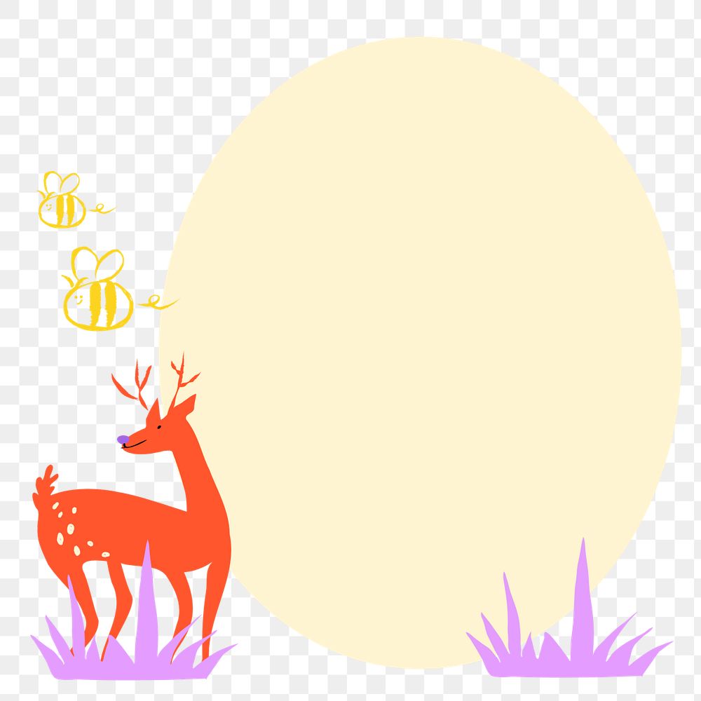 Animal, nature doodle png element, editable design