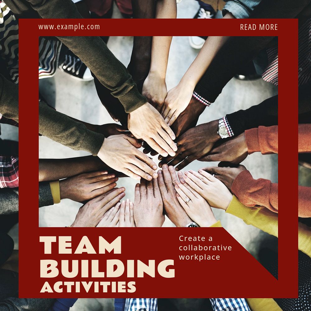 Team building activities Instagram post template, editable design