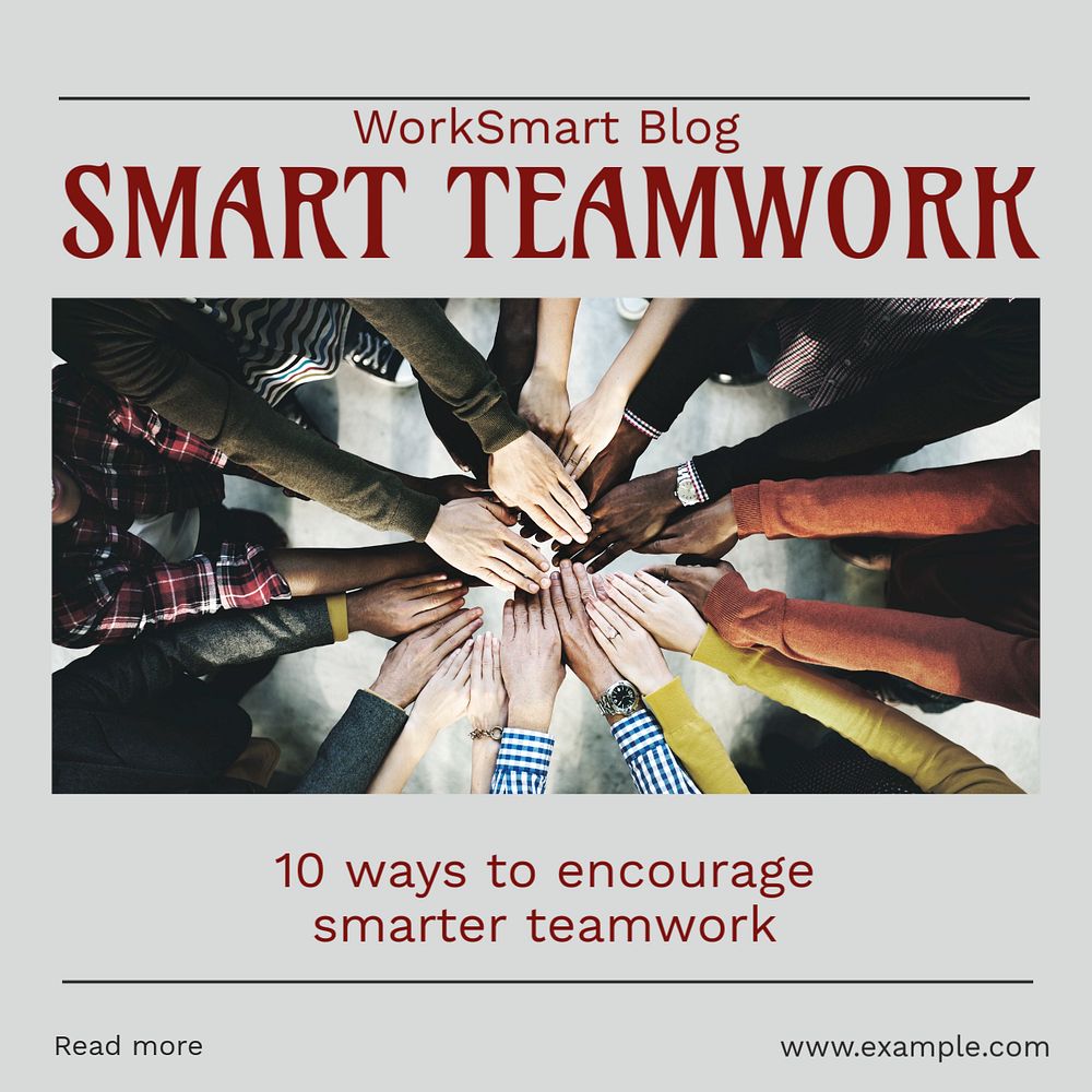 Smart teamwork Instagram post template, editable design