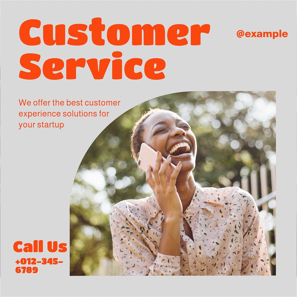 Customer service template for social media post