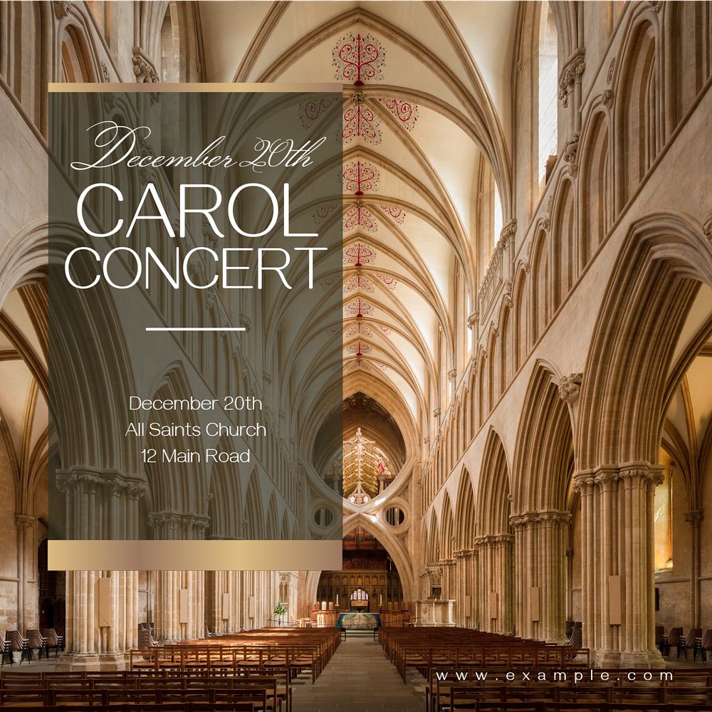 Carol concert Instagram post template, editable text
