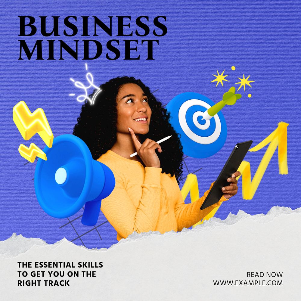 Business mindset Instagram post template, editable design