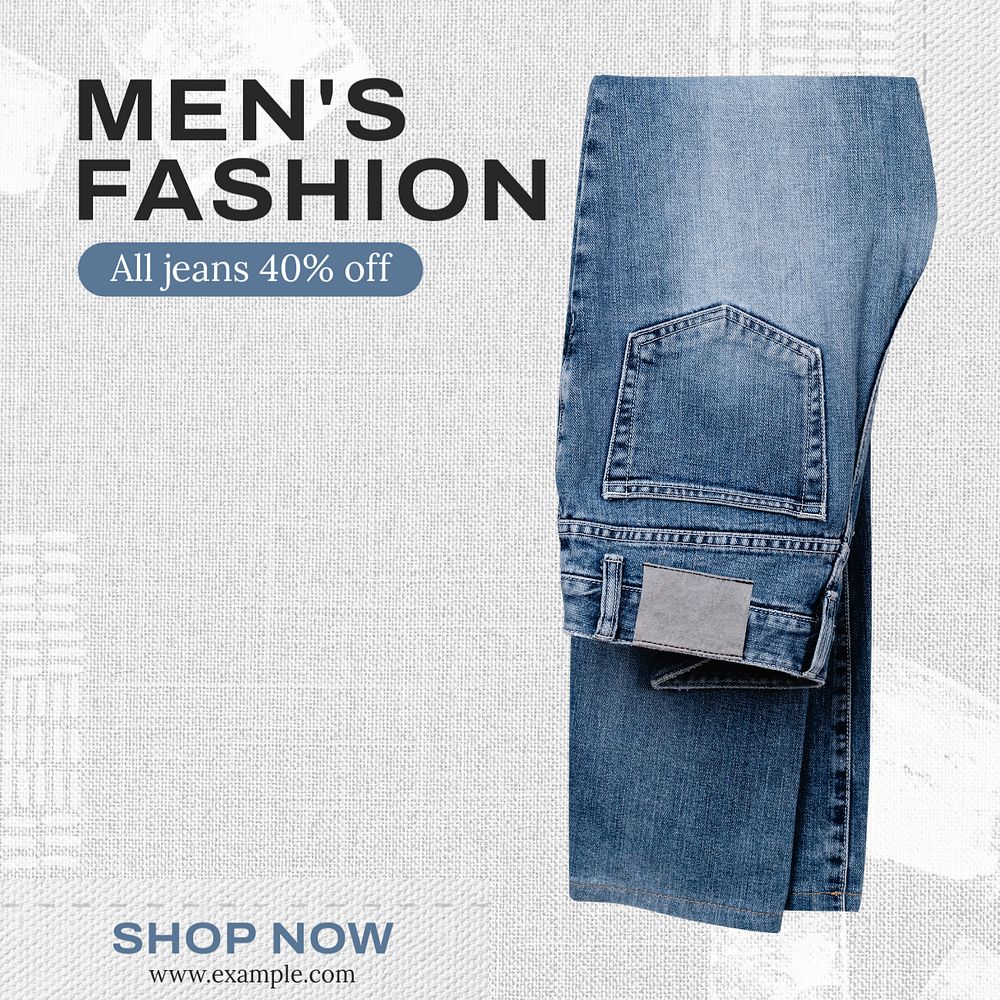 Men's fashion Instagram post template, editable text