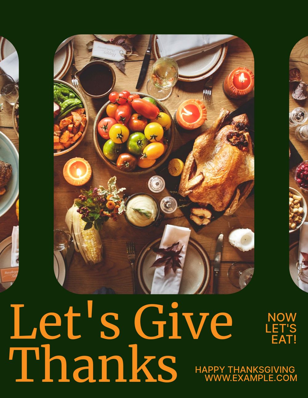 Thanksgiving flyer template, editable text