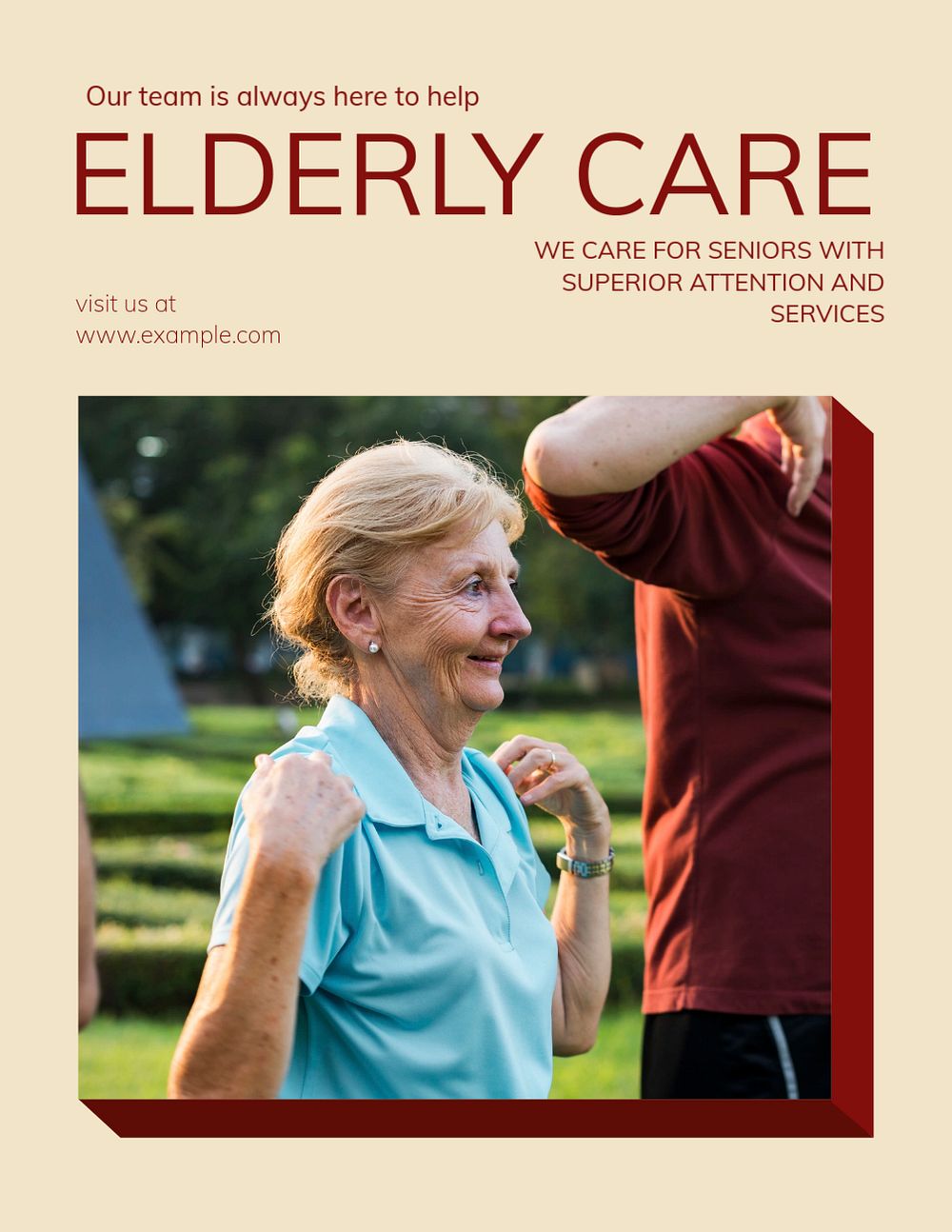 Elderly care flyer template, editable text