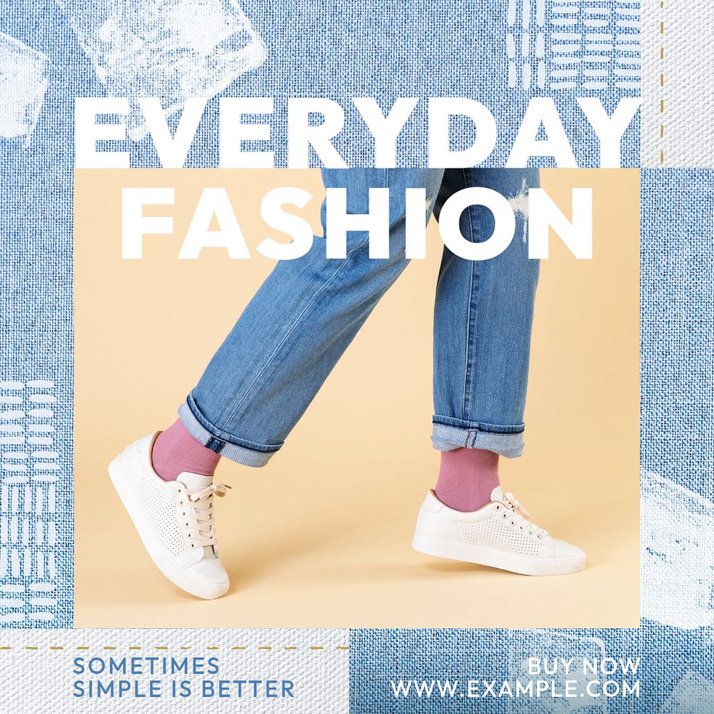 Everyday fashion Instagram post template, editable text