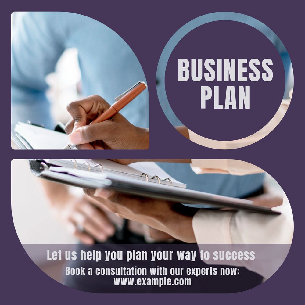 Business plan Instagram post template, editable design