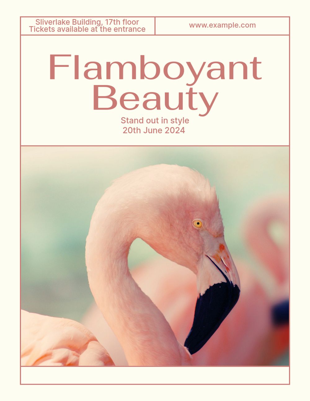 Flamboyant beauty flyer template, editable text & design