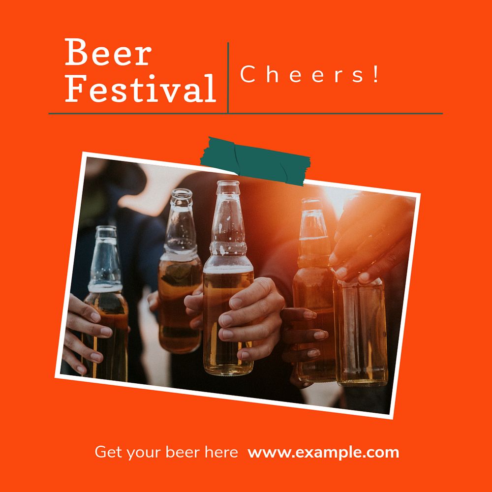 Beer festival Instagram post template, editable design