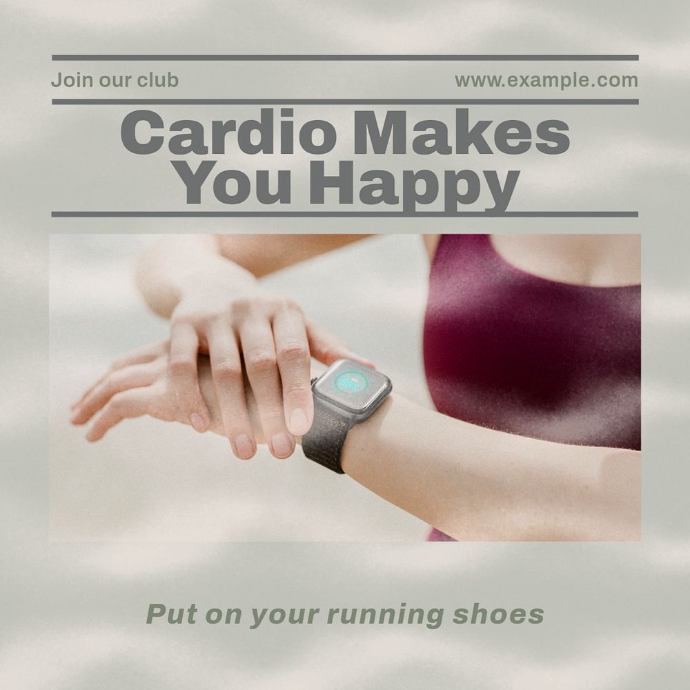 Cardio exercise Instagram post template, editable design