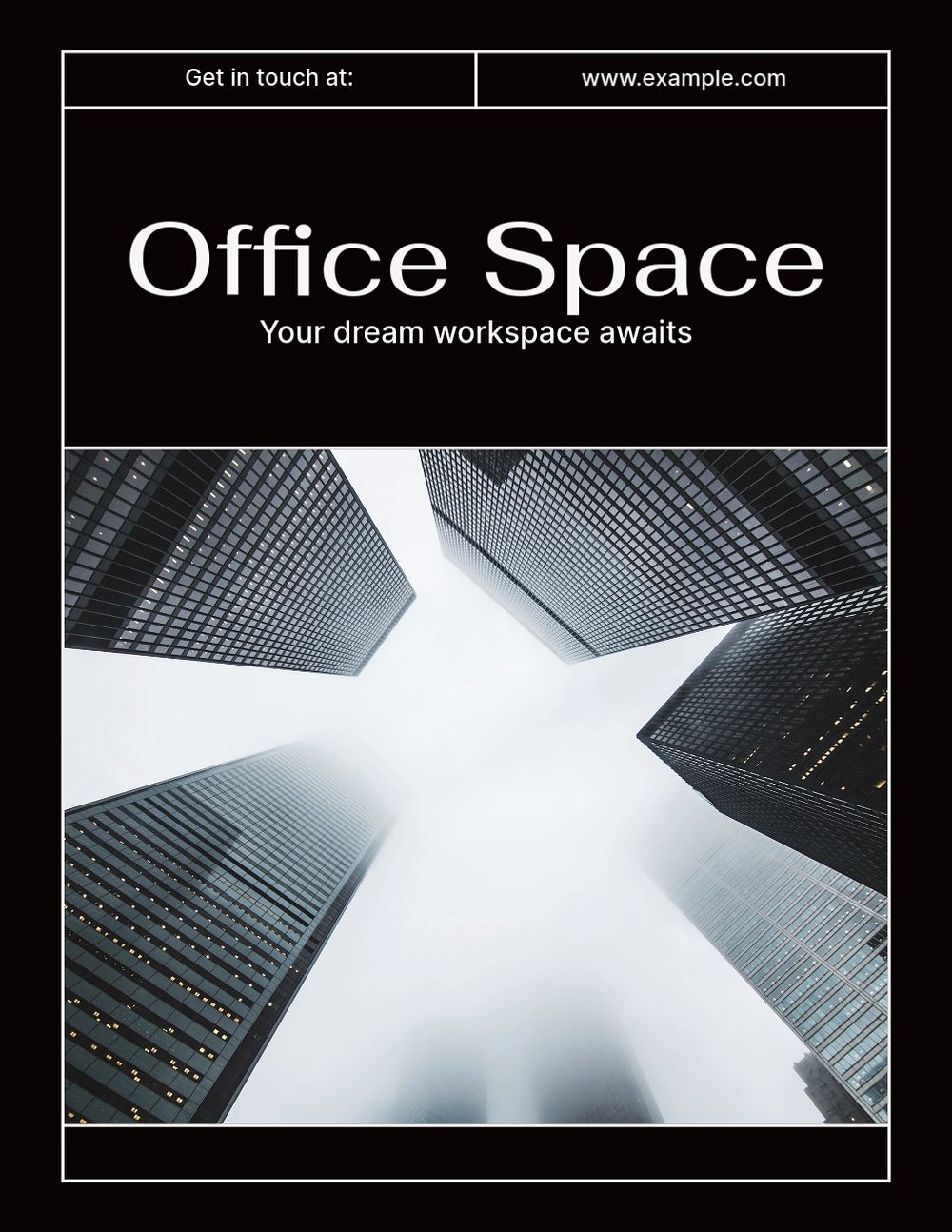 Office space flyer template, editable text & design