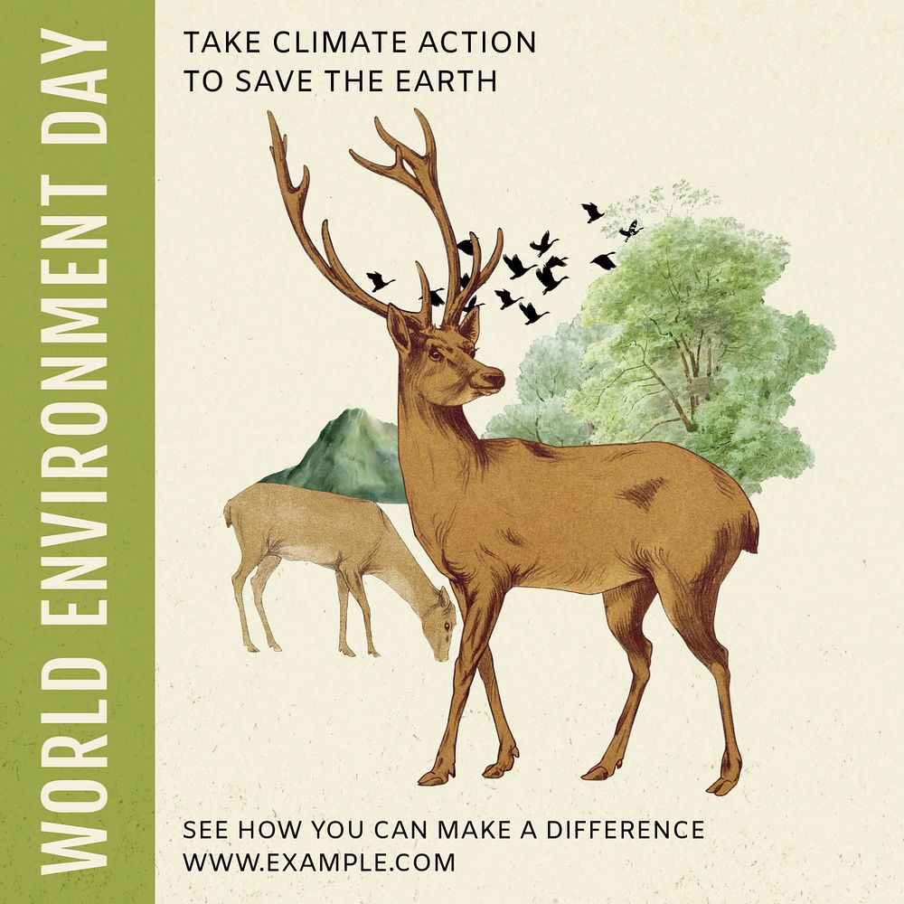 World environment day Facebook post template, editable design