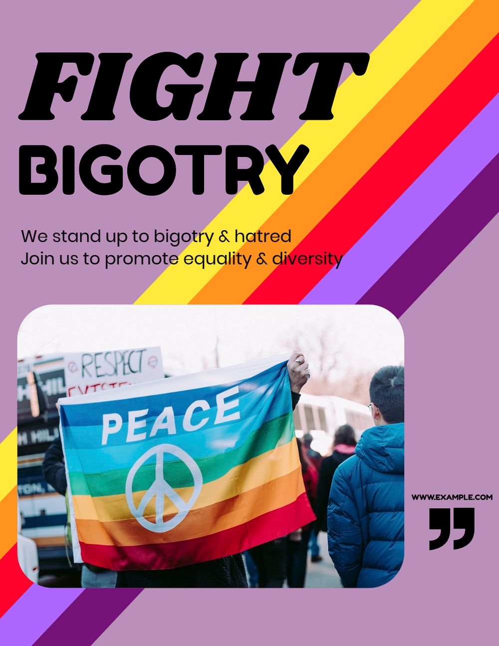 Equality & diversity flyer template, editable text