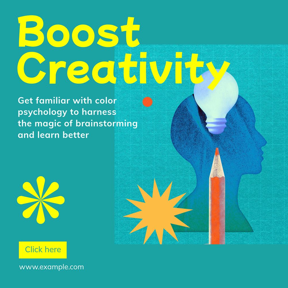 Boost creativity Instagram post template, editable text