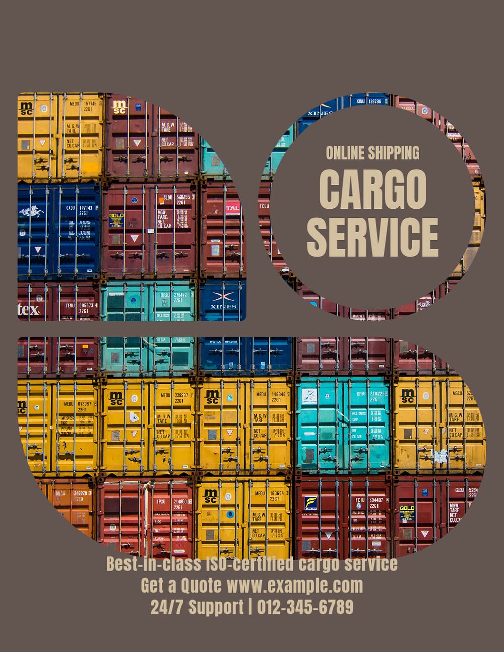 Cargo service flyer template, editable text