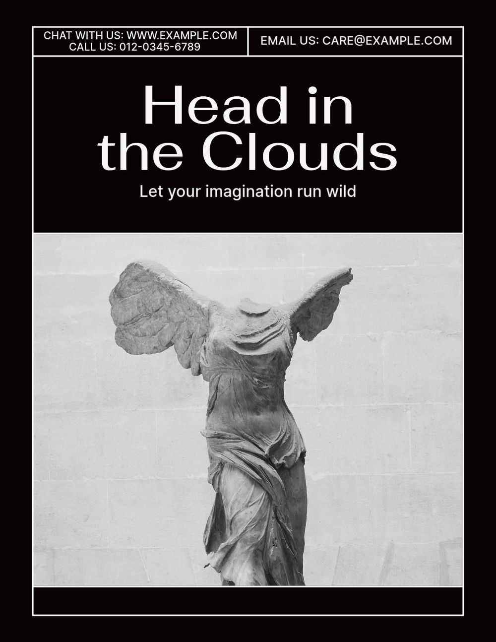 Head in clouds flyer template, editable text & design