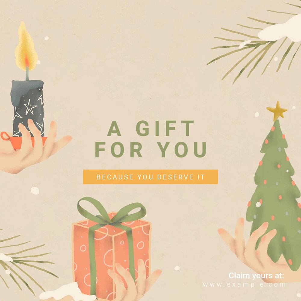 Free gift Instagram post template, editable design