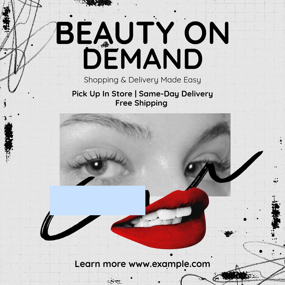 Cosmetic delivery Instagram post template, editable design