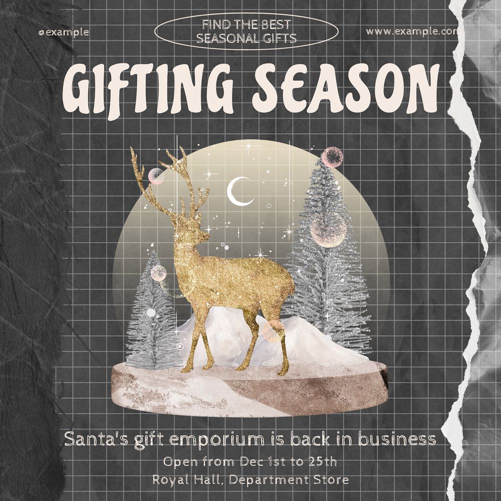 Christmas gift shop Instagram post template, editable design