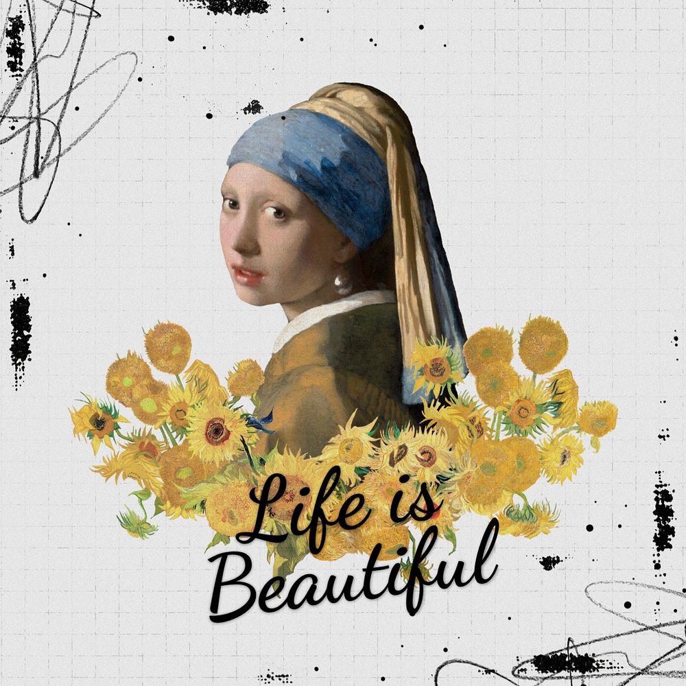 Beautiful life Instagram post template, editable design