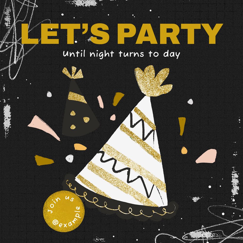 Party Instagram post template, editable design