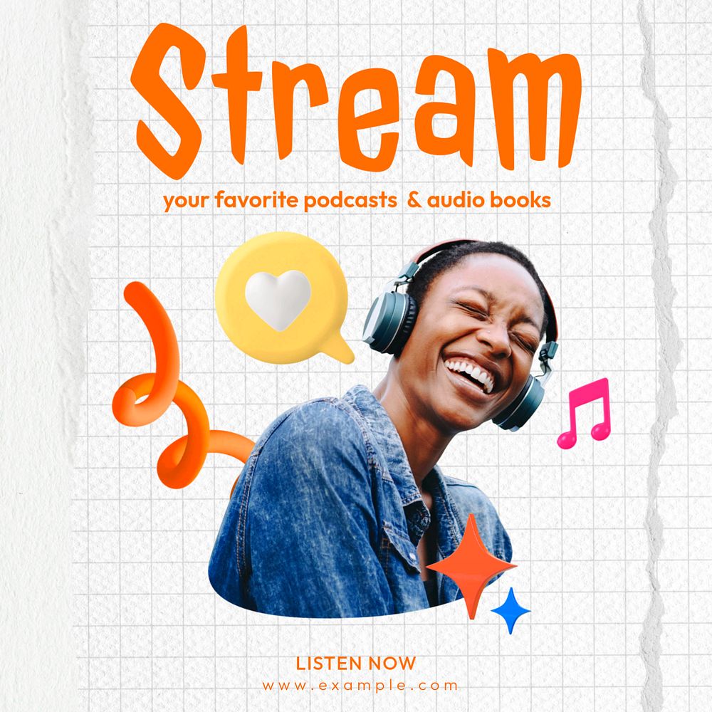 Stream Instagram post template, editable design