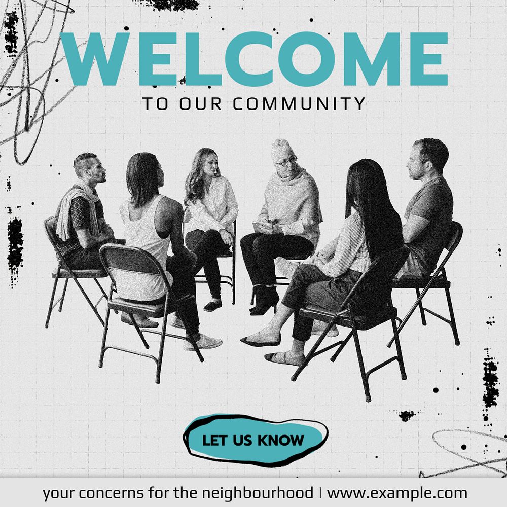 Welcome Instagram post template, editable text