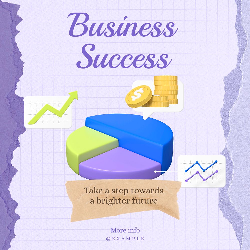 Business success Instagram post template, editable design