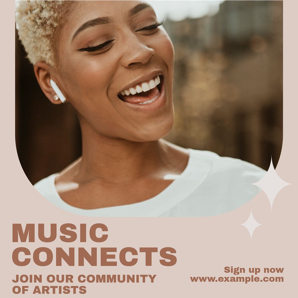 Music connects Instagram post template, editable design