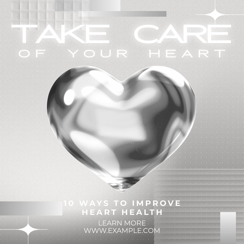 Heart health Instagram post template, editable text