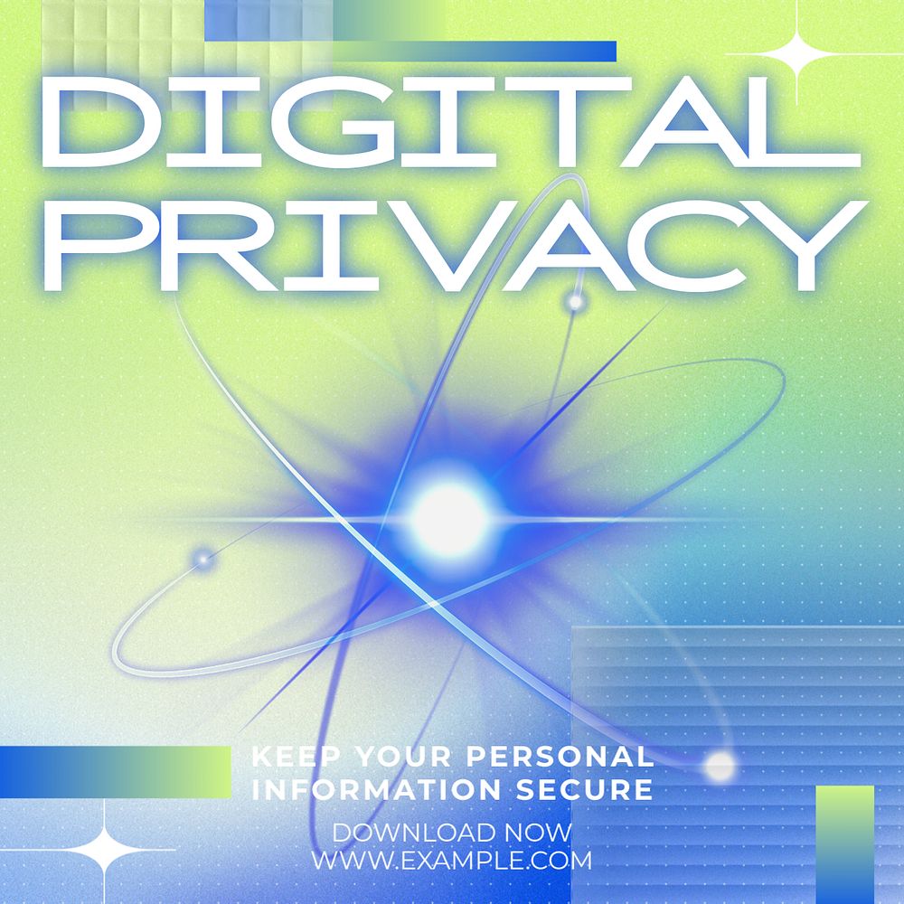 Digital privacy Instagram post template, editable text