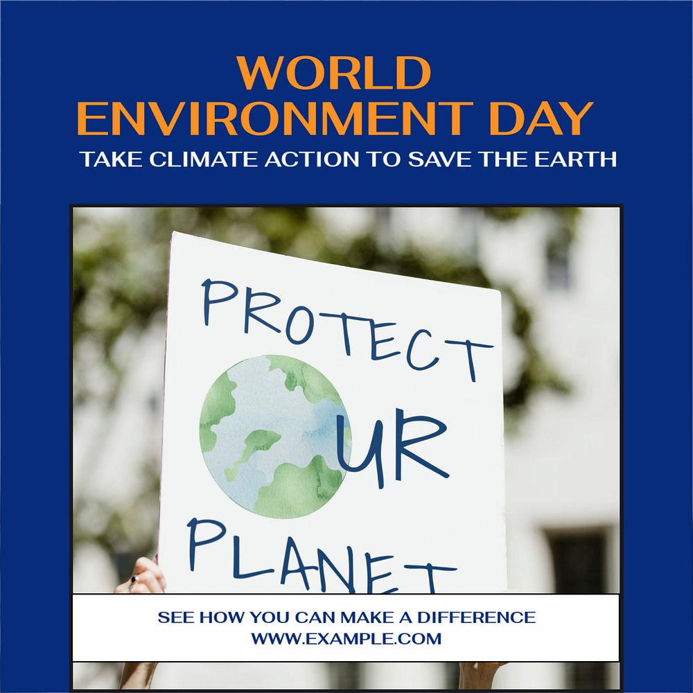 World environment day Instagram post template, editable design