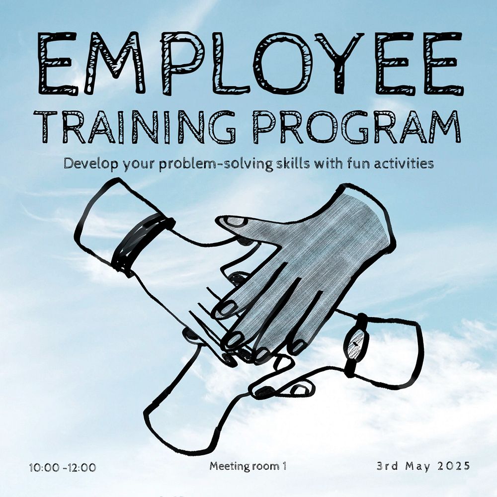 Training program Instagram post template, editable design