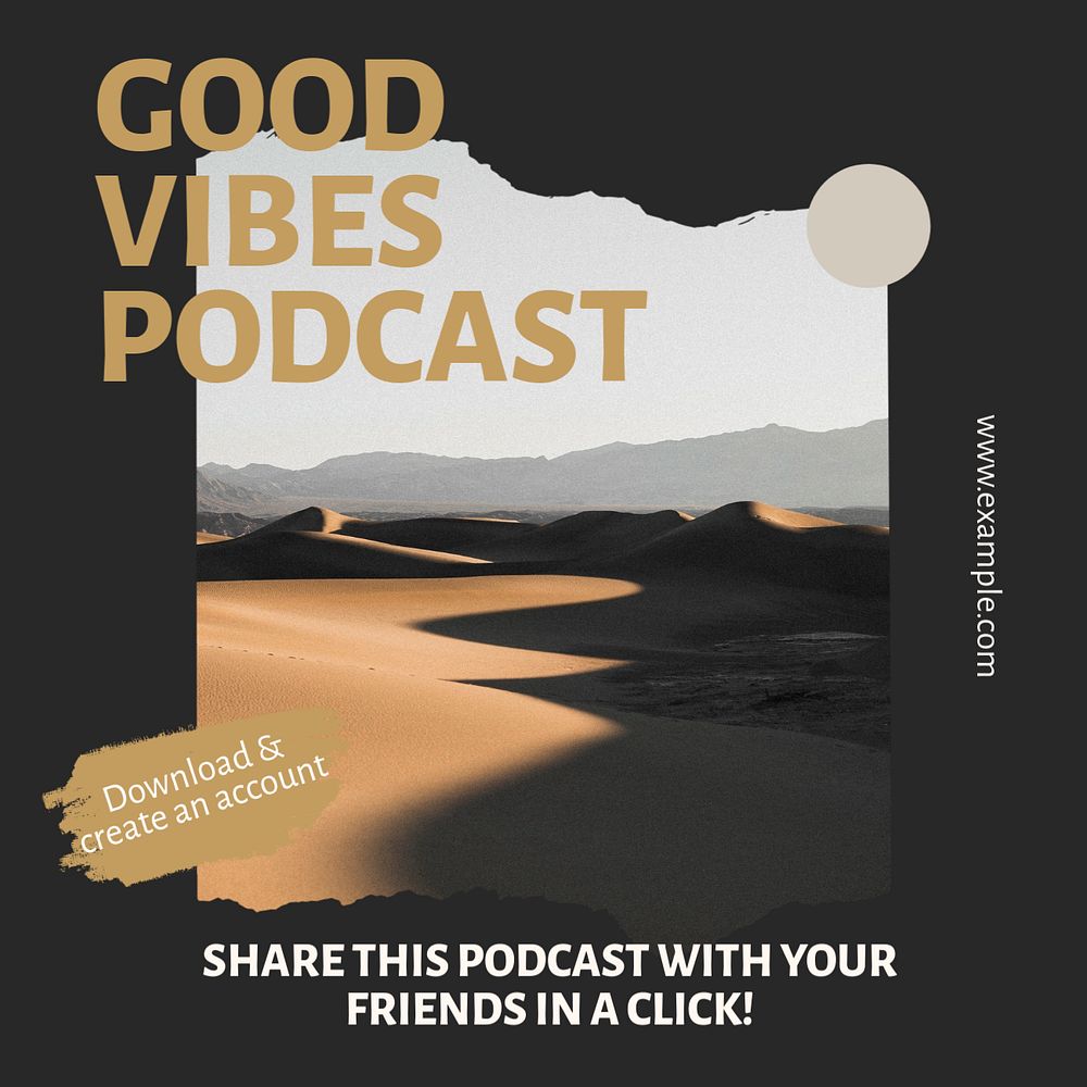 Lifestyle podcast Instagram post template, editable design