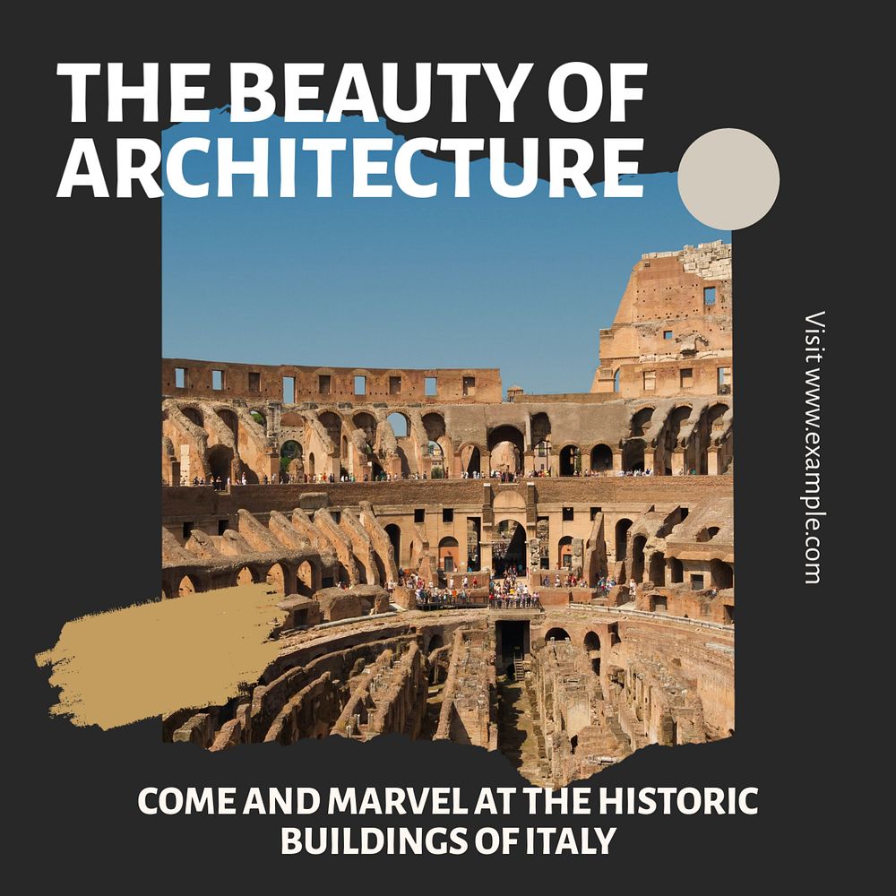 Italian architecture Instagram post template, editable design