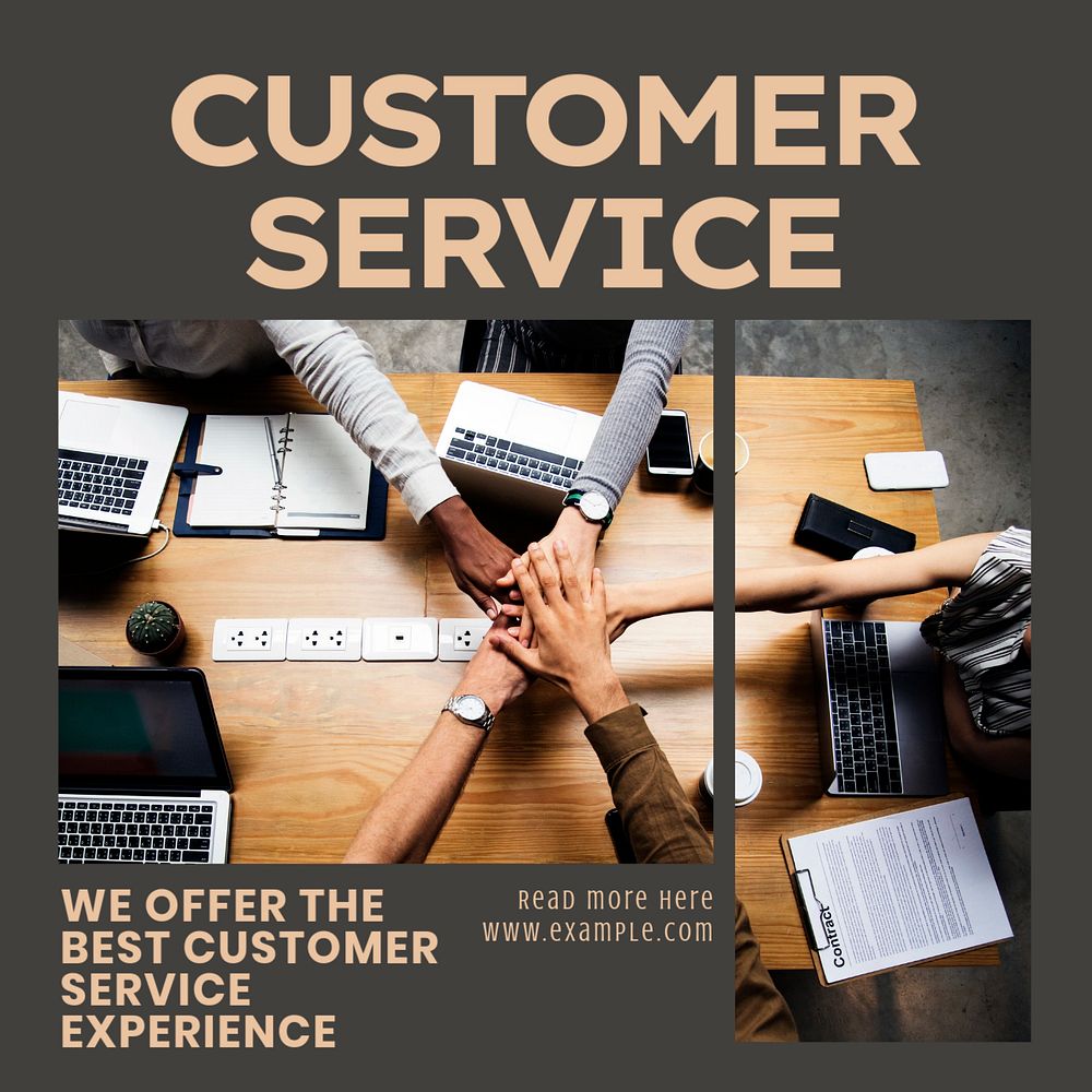 Customer service Instagram post template, editable design