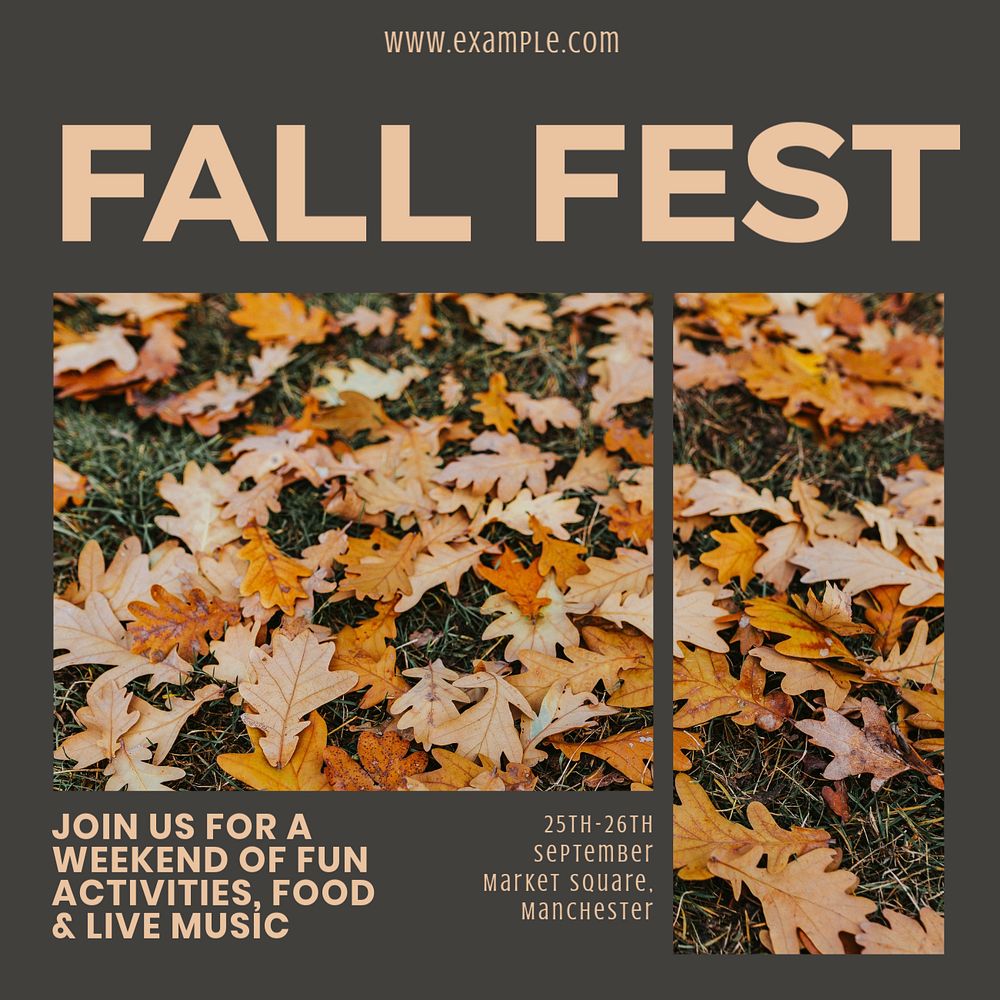 Fall festival Instagram post template, editable design