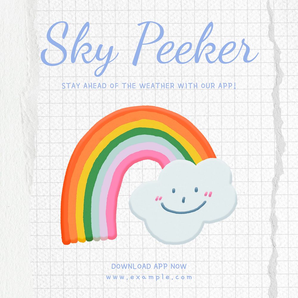 Sky peeker Instagram post template, editable design