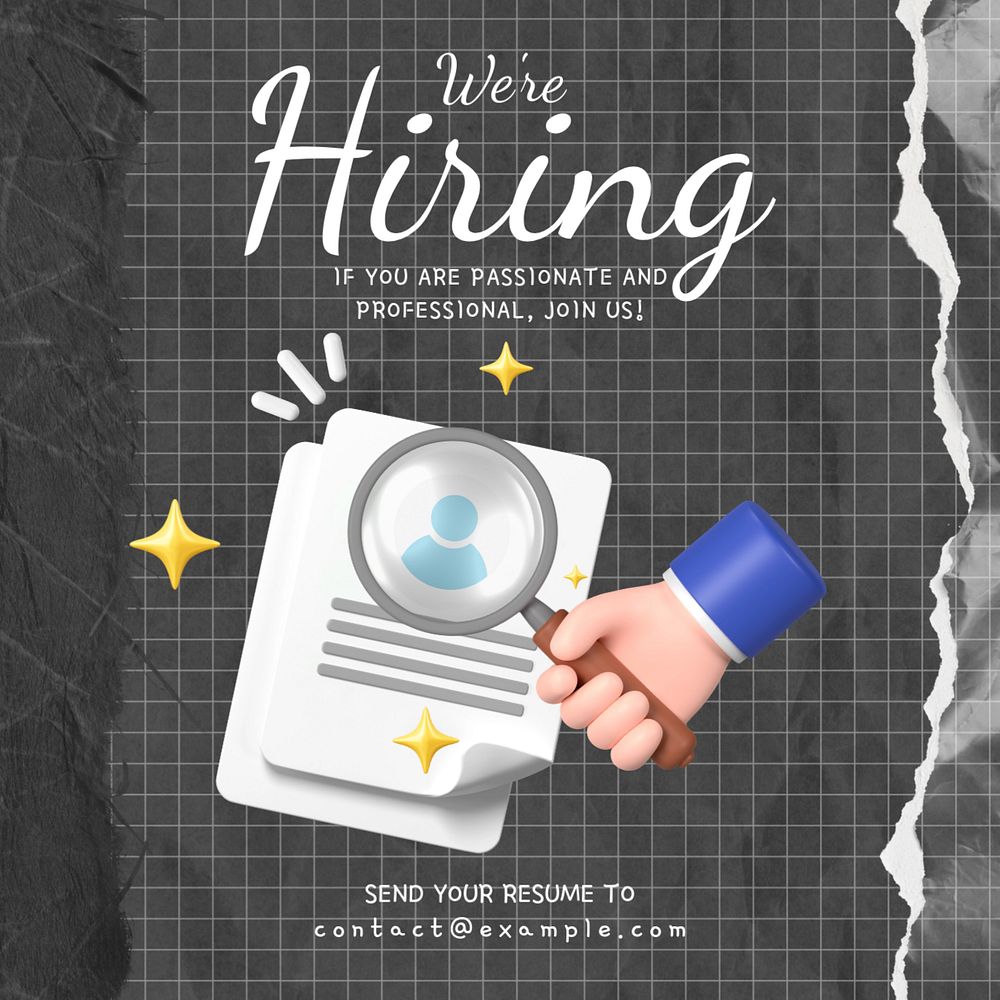 We're hiring Instagram post template, editable design