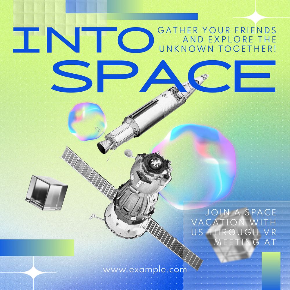 Into space Facebook post template, editable design