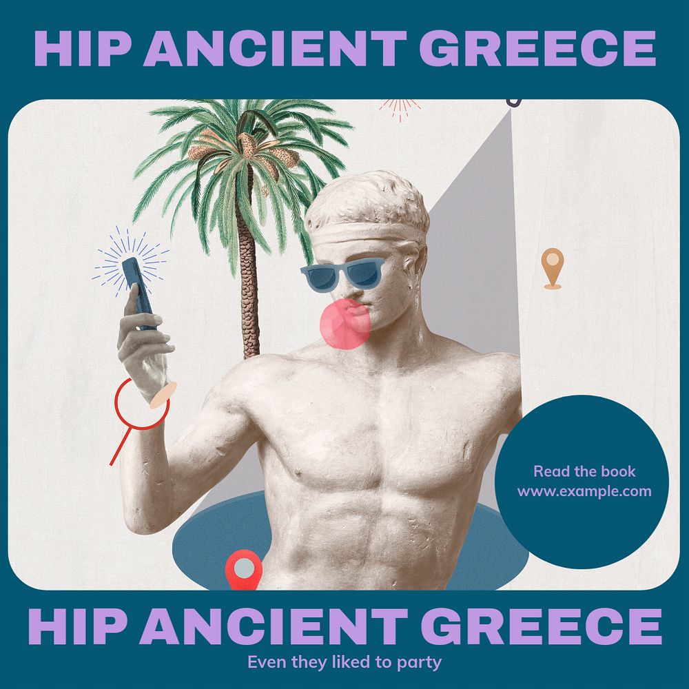 Ancient Greece Instagram post template, editable design