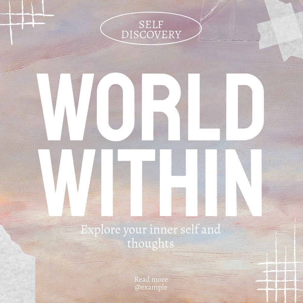 World within Instagram post template, editable text