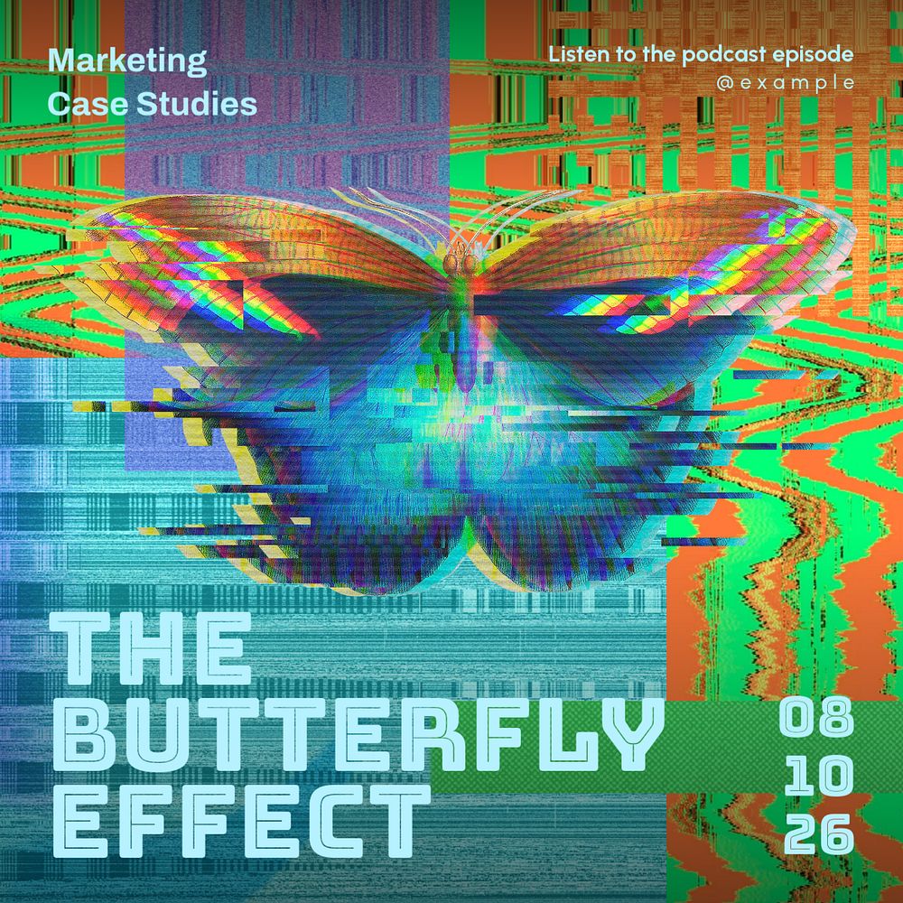 The butterfly effect Instagram post template, editable text