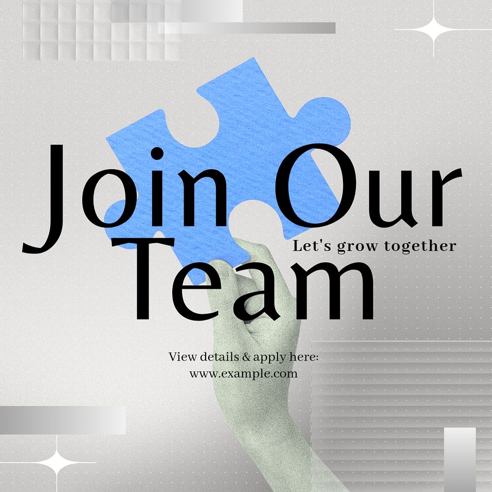 Join our team Instagram post template, editable design