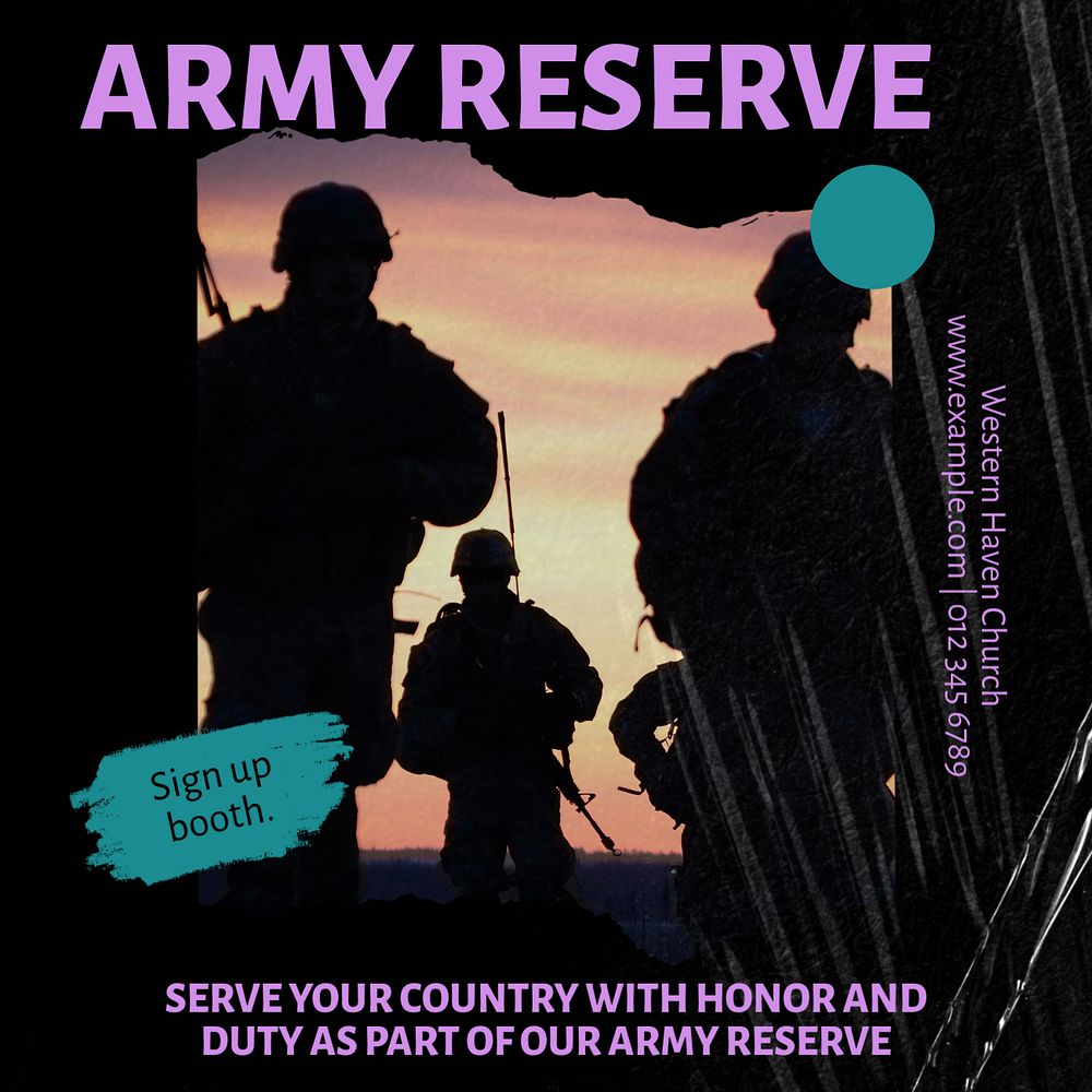 Army reserve Instagram post template, editable design