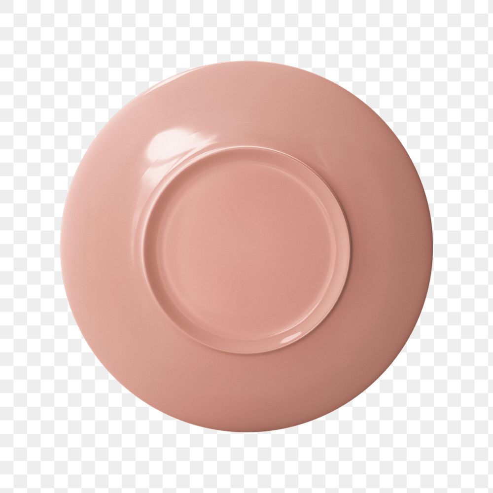 Pink dish png mockup element, editable tableware design