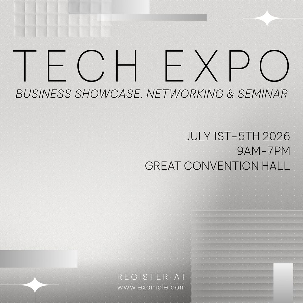 Tech expo Instagram post template, editable text