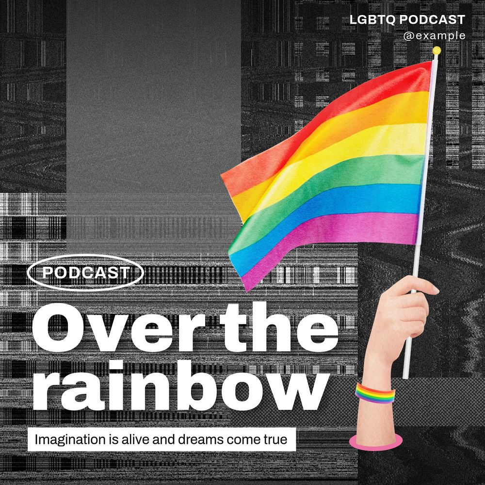 LGBTQ podcast Instagram post template, editable design