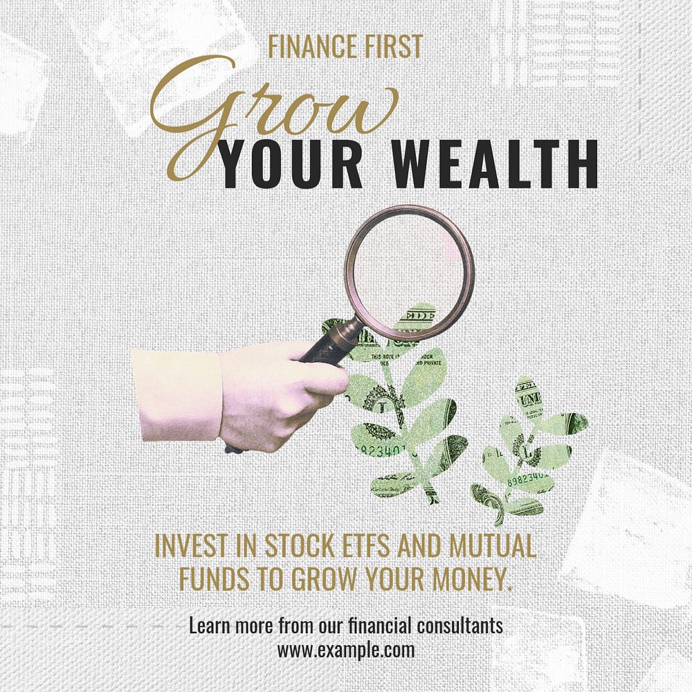 Investment & finance Instagram post template, editable text