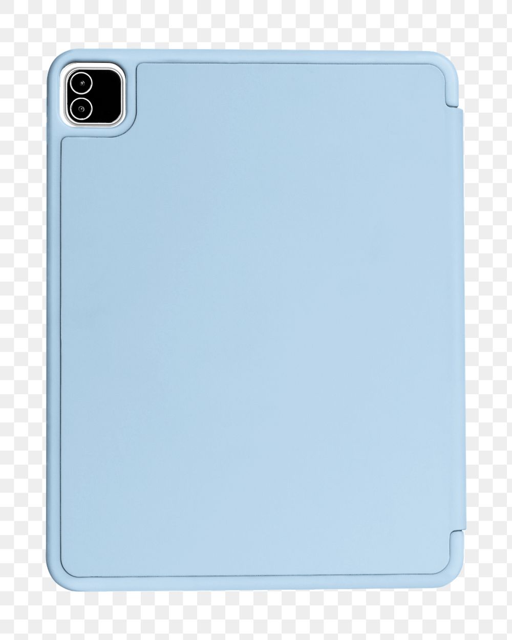 Blue tablet case png mockup element, editable rear view design